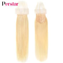 Perstar Hair Closure Brazilian Straight Hair Lace Closure 4x4 inch Pre-plucked Human Hair Closure With Baby Hairs PU Silk Base 2024 - buy cheap