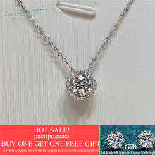 inbeaut 18K White Gold Plated 1 ct Round Excellent Cut D Color Pass Diamond Test Moissanite Pendant Necklace 925 Silver Chain 2024 - buy cheap