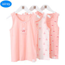 Iairay-Camiseta sin mangas de algodón para niñas, ropa interior suave y transpirable, 3 unids/set/conjunto, Verano 2024 - compra barato