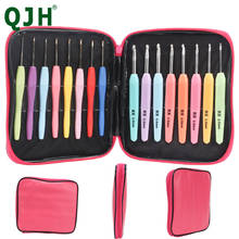 QJH 2 Category Multi-colour 16PCS Plastic Handle And Alumina Crochet Hooks Needle Yarn Knitting Craft Case Set Kit 2024 - buy cheap