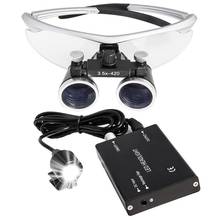 3.5x420mm Head Wearing Dental Loupe Ultralight Binocular Magnifier Lab Medical Loupe Dental Magnifier Silver With 3W Headlight 2024 - buy cheap