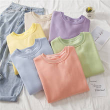Women's Sweatshirts Social Harajuku Hoodies Candy Colors Hoodies Tops Women Sweatshirt Long-sleeved Cotton Pullover Clothes 2024 - buy cheap