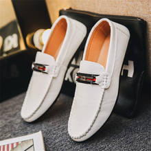 Summer Spring Leather Men Casual Shoes Luxury Brand 2019 Mens Loafers Moccasins Breathable Slip on Black Driving Shoes Fashion 2024 - buy cheap