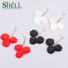 Shell Bay Fashion Acrylic Petal Flower Long Dangle Earrings For Women Korean Red Earings Luxury Pendientes Jewelry Statement 2024 - buy cheap