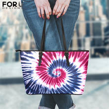 Forudesigns bolsas de couro pu com estampa de tie-dye, bolsas de mão femininas, sacola de designer de luxo, estilo mensageiro, vermelho, branco, azul 2024 - compre barato