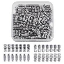 100 conjunto/caixa de formatos mistos de latão fechos parafuso para jóias makings diy platina, 74x72x17mm; 2024 - compre barato