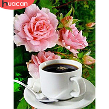 HUACAN 5D Diamond Painting Peony Flower Full Square Round Drill Rhinestone Kit Diamond Embroidery Coffee Cross Stitch Home Decor 2024 - buy cheap