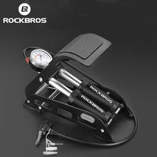 Rockbros-bomba para pés de alta pressão, bomba de ar universal dobrável para bicicleta e motocicleta, uk/av/fv, medidor de pressão 2024 - compre barato