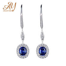 Anillos Yuzuk New Crystal Classic 925 Silver Women Earrings Zircon Red Blue Green Long Earring Femal Statement Jewelry 2024 - buy cheap