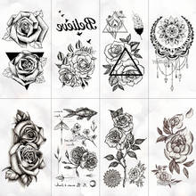 Waterproof temporary tattoo stickers on the body art temporary men tattoos lines rose fake tattoo stickers temporary tattoos 2024 - buy cheap