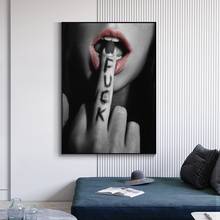 Sexy Lips Canvas Paintings On The Wall Art Posters And Prints Cool Girl Portrait Wall Pictures Bar Decor Modern Home Cuadros 2024 - buy cheap