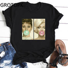 Женская футболка Одри Хепберн, забавная футболка, одежда, футболка, женская футболка, винтажная графическая Новинка, уличная одежда 2024 - купить недорого