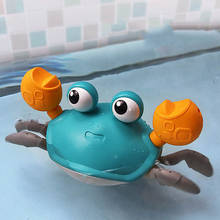 Banho de bebê desenho animado caranguejo relógio freio animal banheiro jogar água banheira bonito brinquedos para crianças puxando linha caminhada praia de verão 2024 - compre barato