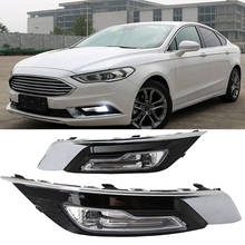 1 conjunto para ford fusion mondeo 2017 2018 led drl nevoeiro luz de circulação diurna luz do dia à prova dwaterproof água estilo luz 2024 - compre barato