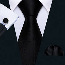 Gravatas de casamento masculinas, gravatas de seda pretas, xadrez, conjunto de hanky de tecido jacquard harry potter, gravatas de pescoço e estilo festa para homens 2024 - compre barato