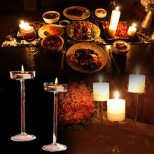 Transparent Glass Candle Holder Candlelight   Dinner Candle Stick Set Party Glass Creative Goblet Designed Creative Crystal 2024 - buy cheap