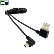 New mini usb male 90 degree right angled to usb male right angled spring Retractable cable sync data charge 1m 2024 - buy cheap