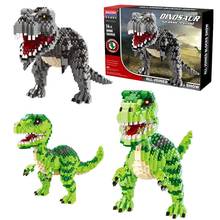 Jurassic world-dinossauros, figuras para crianças, brinquedo infantil, 2 blocos de construção, tiranossauro rex park, indominus 2024 - compre barato