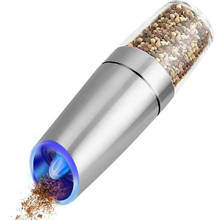 2pcs Electronic Salt Pepper Mill Grinder LED Light Shaker Peper Spice Grain Mills Stainless Steel Kitchen Tool with Steady 2024 - buy cheap