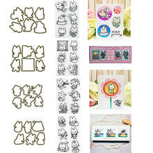 Cute Little Cats Meow Stamps And Cutting Dies Set for DIY Scrapbooking Paper Cards Crafts Making 2021 New 2024 - buy cheap