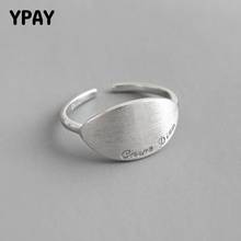 Ypay-anel 100% prata esterlina 925 real para mulheres, letras geométricas dentro da coreia, joia de festa ymr982 2024 - compre barato