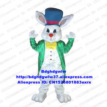 White Long Fur Bunny Osterhase Rabbit Hare Mascot Costume Adult Cartoon Character Lovely Annabelle Meeting Welcome zx2627 2024 - buy cheap