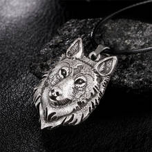 Vintage Creative Tibetan Silver Wolf Head Pendant Necklace Power Norse Viking Amulet Animal Necklaces For Men Women Gifts Fashion Jewelry 2024 - buy cheap