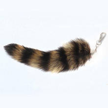 Cute Fox Racoon Tail Keychain Fur Pendant Key Chain Bags Charm Keys Holder Couple Keyrings  XIN-Shipping 2024 - buy cheap