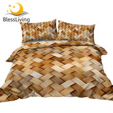 BlessLiving 3D Bedding Set Wicker Rattan Comforter Cover Nature Luxury Bed Set Summer Home Textiles 3pcs Vivid Quilt Cover 2024 - buy cheap