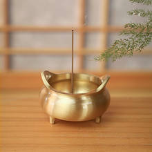 Queimador de incenso dourado pequeno, incensário criativo de cobre chinês para sala de estar, acessório para casa bd50xx 2024 - compre barato