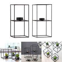 2Pcs/set Nordic 3D Geometric Iron Candlestick Table Shelf Patio Wedding Home Decor Gift 2024 - buy cheap