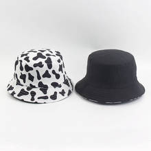 2020 Hot New Fashion Cow Print Hat White Black Bucket Hat Reversible Fisherman Caps Summer for Woman 2024 - buy cheap