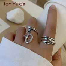Wholesale 925 Sterling Silver Rings Charm Women Girl Jewelry Vintage Handmade Multilayer Geometric Party Accessories 2024 - buy cheap