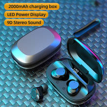 Беспроводные наушники Bluetooth 5,0 TWS мини наушники 2000mAh зарядная коробка Водонепроницаемая гарнитура беспроводные наушники 2024 - купить недорого