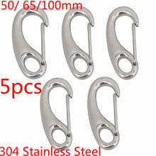 304 Stainless Steel Egg Shape Spring Snap 50/ 65/ 100mm Multifunctional Hook Quick Link Carabiner 10/ 5pcs 2024 - buy cheap