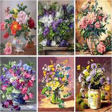 RUOPOTY  DIY Oil paint by numbers for adults Flowers Drawing On Canvas HandPainted Coloring by numbers Kits Art Gift  Home Decor 2024 - buy cheap