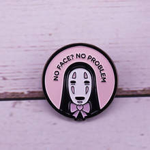 Pin de esmalte sin cara, insignia de lazo de corazón rosa, joyería de anime japonés 2024 - compra barato