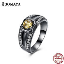 GOMAYA-Anillo de circonia cúbica para mujer, sortija, Circonia cúbica, Zirconia, circonita, zirconita, zirconita, diseño Punk, amarillo, regalo de cumpleaños 2024 - compra barato