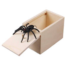 Забавный пугающий маленький деревянный ящик домашний офис пугающая игрушка забавный подарок деревянный шалость паук пугающая коробка шалость игрушка в День Дурака 2024 - купить недорого
