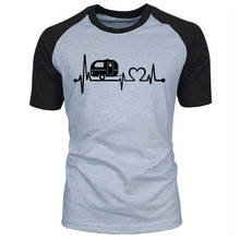 Camisa de algodão dos homens de manga curta de raglan o pescoço streetwear t camisa topos 2024 - compre barato