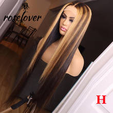 Deep Part Lace Front Human Hair Wig Straight Highlight Color Hair Pre Plucked HairLine Bleached Knots Brazilian Remy Hair 2024 - buy cheap