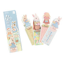 30 pcs/lot Colorful Lovely Miss Rabbit Animals Bookmark Paper Chinese Sayings Cartoon Promotional Gift for Girl 2024 - buy cheap
