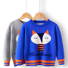 Suéter de punto para niños y niñas, ropa con dibujos de zorros, Otoño e Invierno 2024 - compra barato