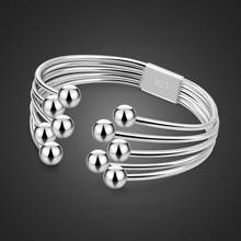 100% 925 Silver Bracelet Women Irregular Bead Design Bracelet Girls Real Silver Bracelet No Fading Birthday Party Accessories 2024 - buy cheap