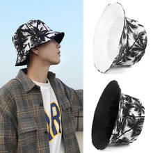 Sombrero Reversible con forma de cubo para hombre y mujer, gorra de pescador con estampado de palmeras, hip hop, bob, color negro, 2021 2024 - compra barato