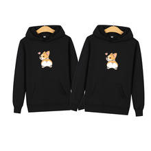 Autumn Cute Corgi Dog Women Sweatshirt Funny Animal Print Couples Matching Hoodies Femme Cartoon Tops Hoodie Pullovers Cotton 2024 - buy cheap