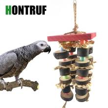 Brinquedo para aves de estimação papagaio de madeira natural, brinquedo para animal de estimação, gaiola de brinquedo para pássaros, acessórios de suprimentos para animais de estimação 2024 - compre barato
