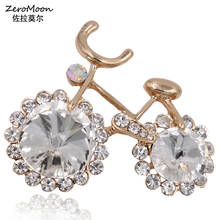 Broche de bicicleta de diamantes de imitación de cristal para mujer, accesorio de ropa, regalo de joyería de moda 2024 - compra barato