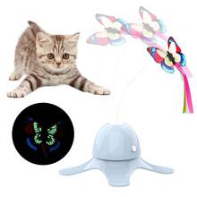 Электрическая игрушка для кошек, умная забавная Автоматическая игрушка для упражнений для кошек, вращающаяся бабочка, Дразнилка, палочка для домашних животных, котят, игра, Интерактивная игрушка 2024 - купить недорого
