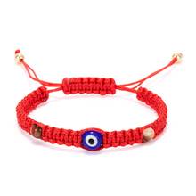 12pçs moda europeia e americana olhos azuis corda vermelha tecido à mão pulseira ajustável bracelete criativo frisado bracelete ajustável C-77 2024 - compre barato